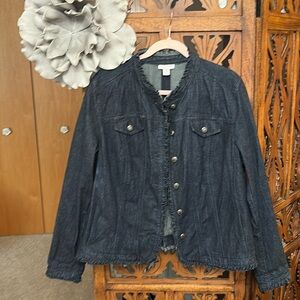 Charter Club Frayed Denim Jacket